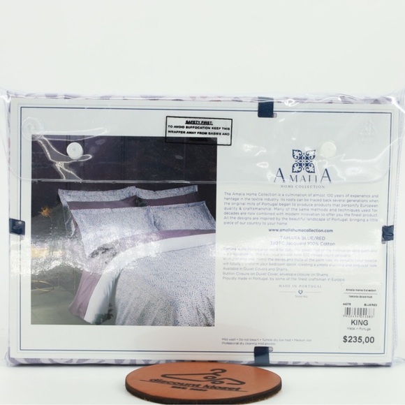 AMALIA HOME COLLECTION‎ KING SHAM PAIR 320 TC Jacquard 100% Cotton - Picture 2 of 4